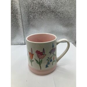 Seeds & Sunshine Ceramic Mug Pink Interior Floral Garden Design Hand Wash Only